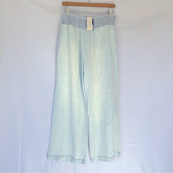 Cloth and Stone Smocked Wide Leg Pants Evereve Large NWT chambray pants - Picture 4 of 13